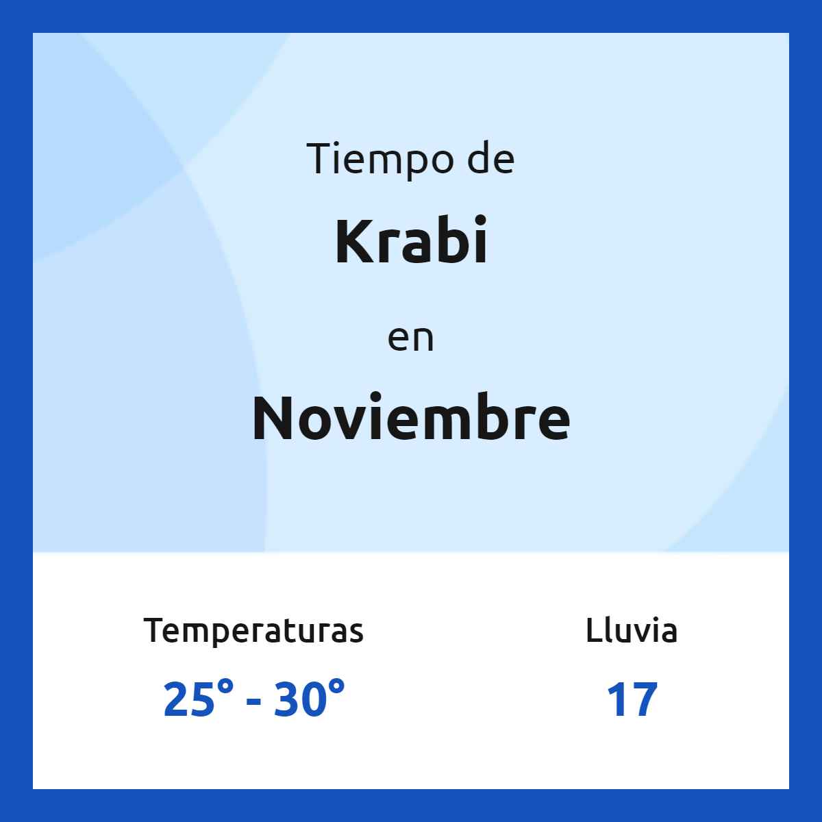 Clima promedio en Krabi en noviembre de 2026