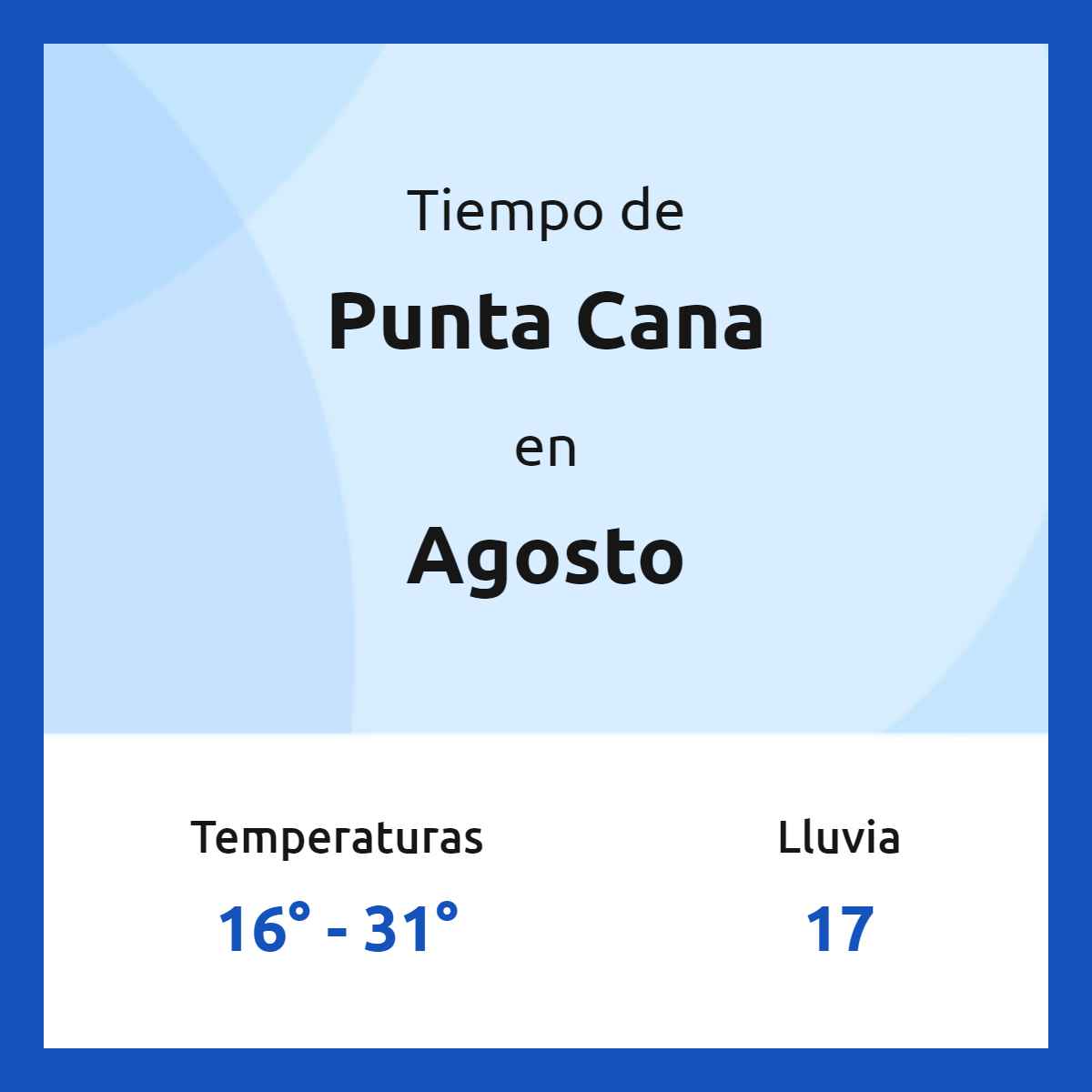 Parte futuro podar Clima en Punta Cana en agosto 2023 | Tiempo3.com